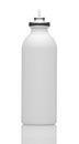 Photo of one abstract blank white spray bottle isolated on white background, aerosol spray can, metal or aluminium bottle without Royalty Free Stock Photo