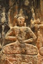 Photo of one Buddha rock statue in Gyalwa Ringna which is located in Padum Royalty Free Stock Photo