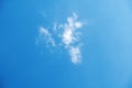 Photo of one only cloud in the blue sky background, Cloudscape, copy space Royalty Free Stock Photo