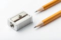 Photo of one pencil-sharpener on a over white background Royalty Free Stock Photo