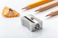 Photo of one pencil-sharpener on a over white background Royalty Free Stock Photo