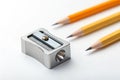 Photo of one pencil-sharpener on a over white background Royalty Free Stock Photo