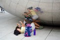 Photo op at the cloud gate Royalty Free Stock Photo