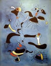 Photo of the original painting: `Birds and Insects` by Joan Miro. Frameless. Royalty Free Stock Photo