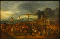 Photo of the original painting by the medieval painter Pieter Brueghel the Younger: `The Crucifixion`