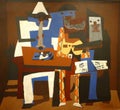 Photo of the original painting by Pablo Picasso: `Three Musicians` Royalty Free Stock Photo