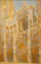 Photo of the original painting `Rouen Cathedral, Sunlight Effect.`by Claude Monet Royalty Free Stock Photo