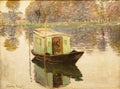 Photo of the original painting `The Studio Boat`by Claude Monet Royalty Free Stock Photo