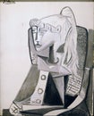 Photo of the original painting `Sylvette` by Pablo Picasso. Frameless.