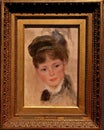 Photo of the original painting: `Young Woman with a Black Hat` by Pierre-Auguste Renoir. .