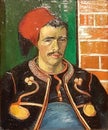 Photo of the original painting: `The Zouave` by Vincent Van Gogh. Frameless.