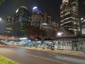 Photo, 11 Otober 2019, Transjakarta Bus Entering and Exit Gelora Bung Karno, Senayan Shelter at South Jakarta, Indonesia, Pasengge Royalty Free Stock Photo