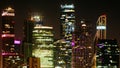 Glowing lights Moscow city. Night view Royalty Free Stock Photo