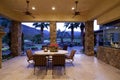 Outdoor view of mountain from patio in luxury villa