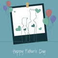 Photo of an outline of father and his son Father day poster