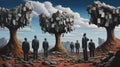 Surreal 3d Landscape Painting With Political Symbolism By Magritte