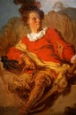 Painting of Woman Dressed in Orange at the Museum in Barcelona