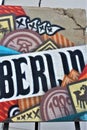 Street art paintings on the Berliner wall - graffiti art with the name Berlin Royalty Free Stock Photo