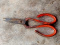 Photo of a pair of scissors that are broken and rusty. Royalty Free Stock Photo