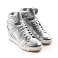 Silver Sneaker Wedges