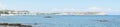 Photo panorama. Magnificent sea view from the coast of Kolimpia, Rhodes, Greece