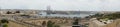 Photo panorama. View of the city and the Mediterranean Sea from Pope Pius V Street, Valletta, Malta