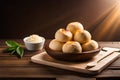 photo pao de queijo brazilian food cheese bread ai generated