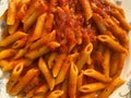 Pasta Arrabiata Italian Food for Dinner Royalty Free Stock Photo