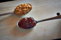 spoonful of peanut butter and jelly Royalty Free Stock Photo