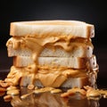 Boldly Fragmented Peanut Butter Sandwiches With Creamy And Crunchy Texture