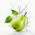 Innovative Page Design: Green Pear With Water Splash