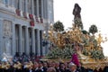 Carrying the Virgin Mary in Madrid Spain