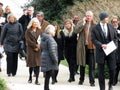 People Exiting the National Cathedral After the Funeral