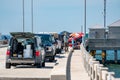 Photo of people fishing from the Skyway Pier Tampa Bay FL USA