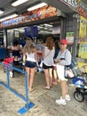 Ordering French Fries at Thrashers in Ocean City Maryland on the Boardwalk