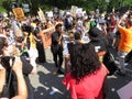 Big Crowd on the Street in Washington DC in June Royalty Free Stock Photo