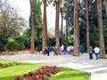 Photo of people visiting the National Garden in Athens, Greece.
