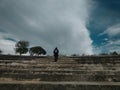 photo of person climbing stairs Royalty Free Stock Photo