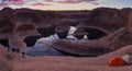 Photographer Taking Picture of Reflection Canyon, Utah