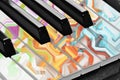 Piano keys music musical notes sunrise sun sunshine rays light forte musician ivory ebony instrument Royalty Free Stock Photo