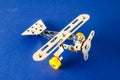 Small toy metal plane airplane Royalty Free Stock Photo