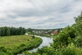 Photo of picturesque scenery, wooden houses