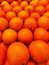 Photo of a pile of oranges in a supermarket Royalty Free Stock Photo