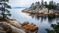 Rocks And Trees: Japanese-style Landscapes On Rupia Island Royalty Free Stock Photo