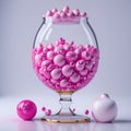 Ai generated a pink candy-filled vase, perfect for sweetening up any space