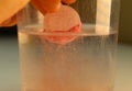 Electrolyte tab dissolving in water