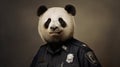 Photorealistic Panda Bear Police Officer Artwork Royalty Free Stock Photo