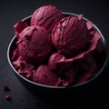 photo of Pomegranate ice cream on plate Royalty Free Stock Photo