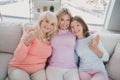 Photo portrait of different generations women spending 8 march together celebrating holiday embracing holding hands on