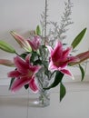 pink lilies for decoration in the living room